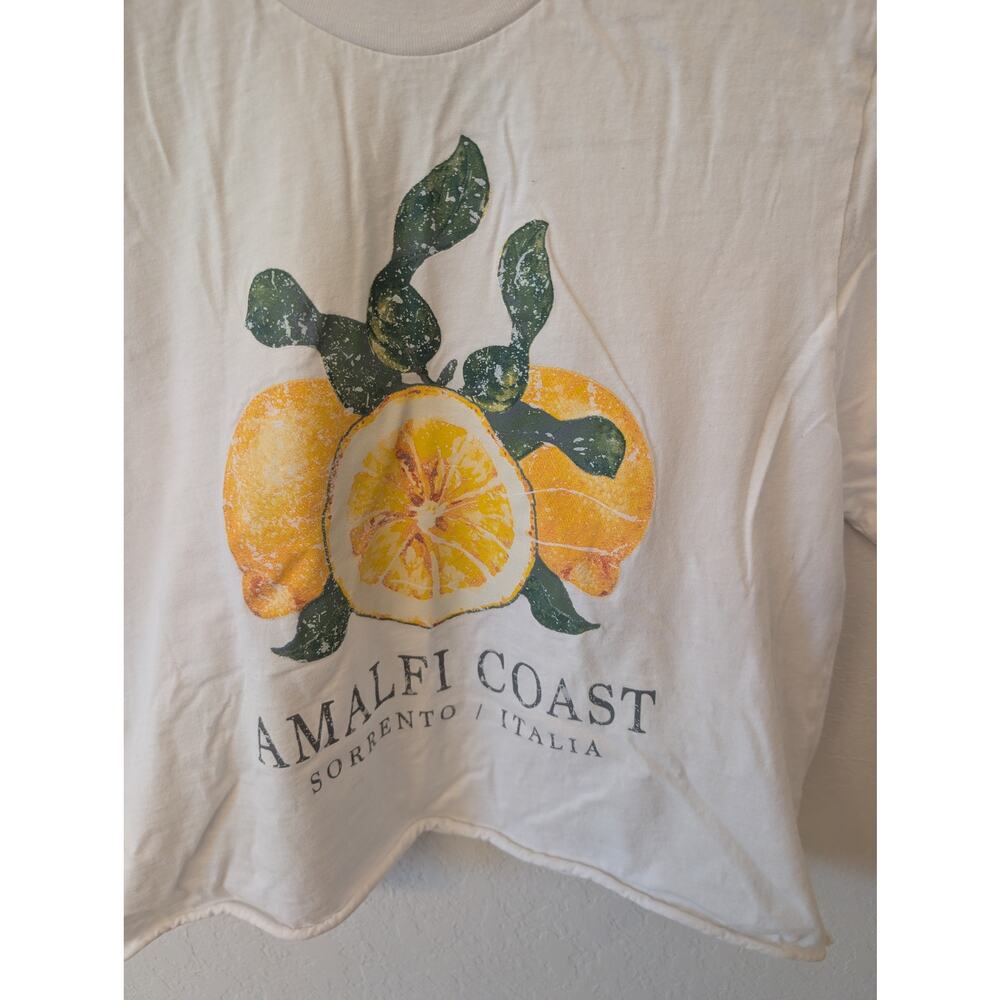 Social Culture Crop Lemon Print T shirt Sz M - Picture 2 of 5